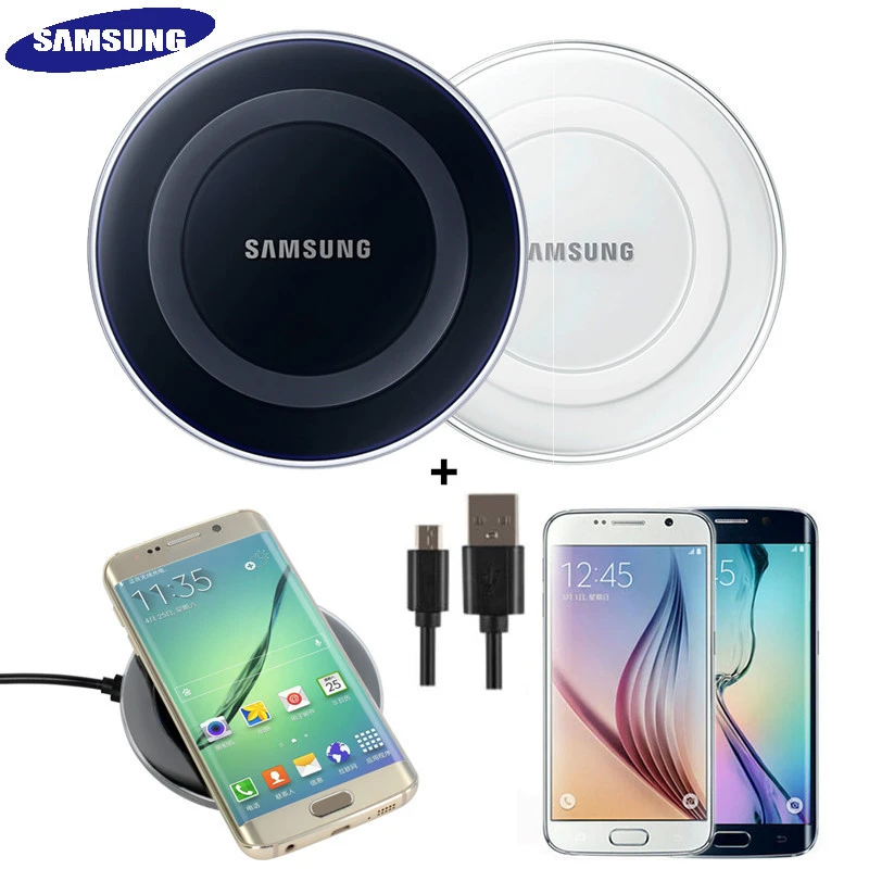 Samsung cargador inalámbrico qi Original, almohadilla de carga para Galaxy S6 S6 EDGE s7 S7 EDGE S8 S8 + S9 S9 +, para iphone x xr xs Max|Cargadores inalámbricos| - AliExpress