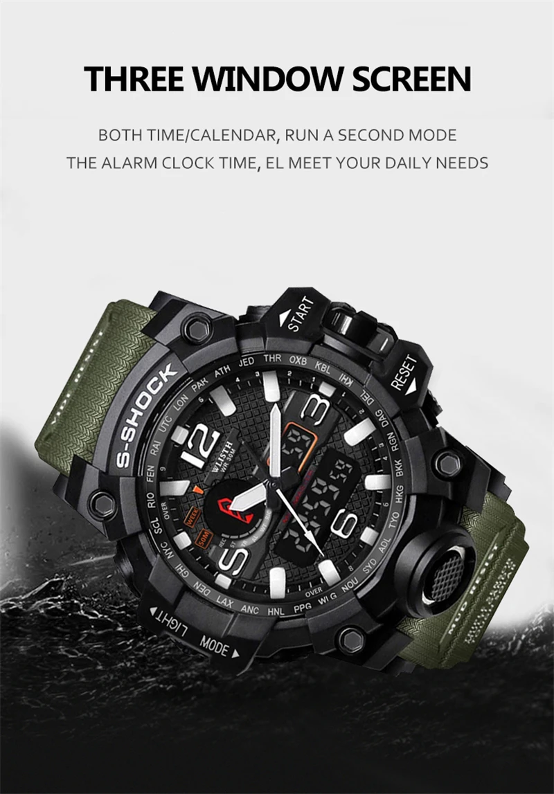 Montre Homme Sports Mens Watches Top Brand Luxury Designer LED Digital Chronograph Watch For Men Waterproof Wristwatches Reloj
