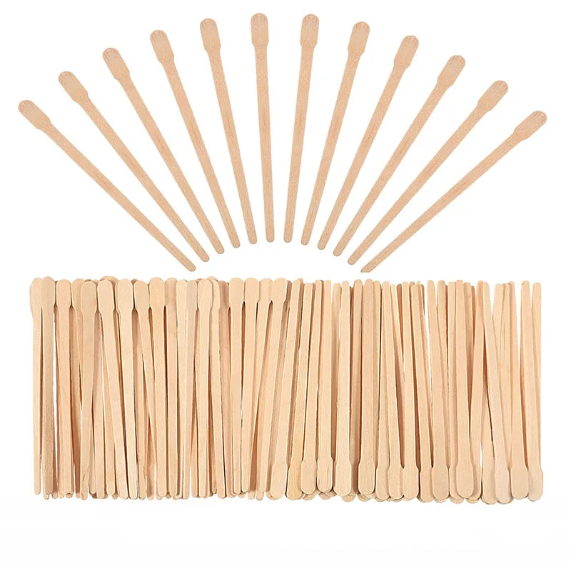 100Pcs Donna Bastoncini Per La Depilazione Del Corpo In Legno Ceretta Ceretta Bastoncini Usa E Getta Kit Da Toeletta Di Bellezza Spatola Per Lingua In
