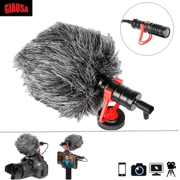 

Condenser Microphone Video Record Micrphones For DSLR Camera Cell Phone PC Computer Live Broadcast Cardioid Micro 3.5MM Mic