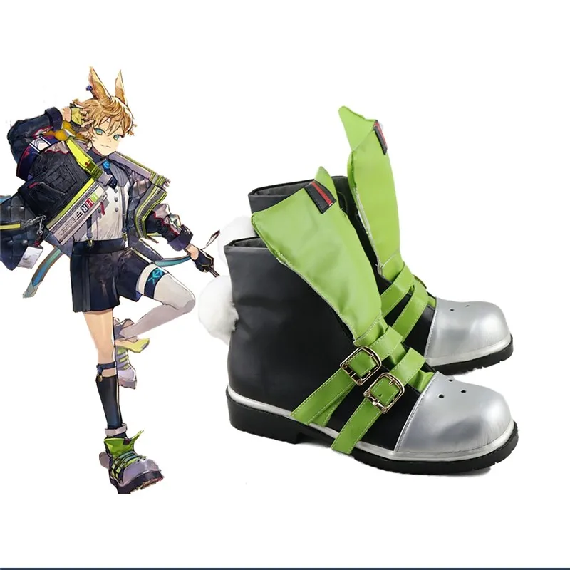 

Japanese Anime Hot Game Arknights Cosplay Shoe Harujuku Leonhardt Cos Winter Women/men Ankle Female/Male Lolita Boots