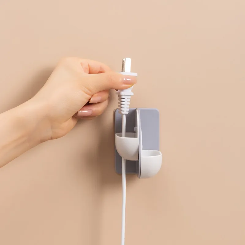 

Double-sided Plug Receptacle for A Variety of Purposes Use Non-punch Strong Adhesive Waterproof Hooks for Kitchen and Toilet