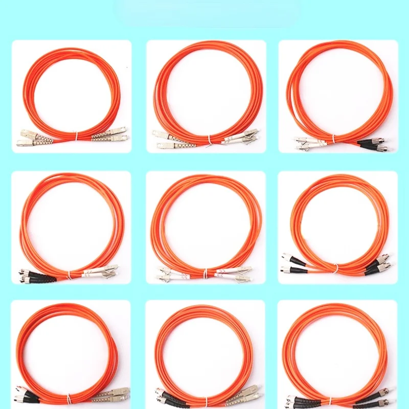 5PCS/LOT FTTH Optic Fiber Cable Patch Cord  Jumper 2.0mm or 3.0mm LC/ST/SC/FC UPC  Multimode Dual Core 10Meters