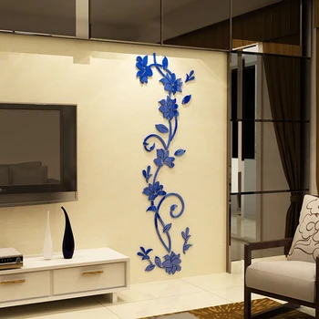 

Acrylic Wall Stickers Wall, Furniture,refrigerator,window 3d Stickers Diy Flower Pattern Wallpaper Background Decoration W