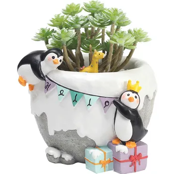 

Cartoon Antarctic Penguins Series Succulents Flower Pot Gardening Planters Cactus Succulent Flower Home Decoration Pen Holder