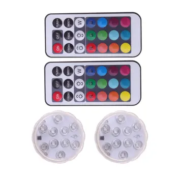 

2PCS Underwater Lights Remote Control Pond Lights for Decoration Aquarium Party