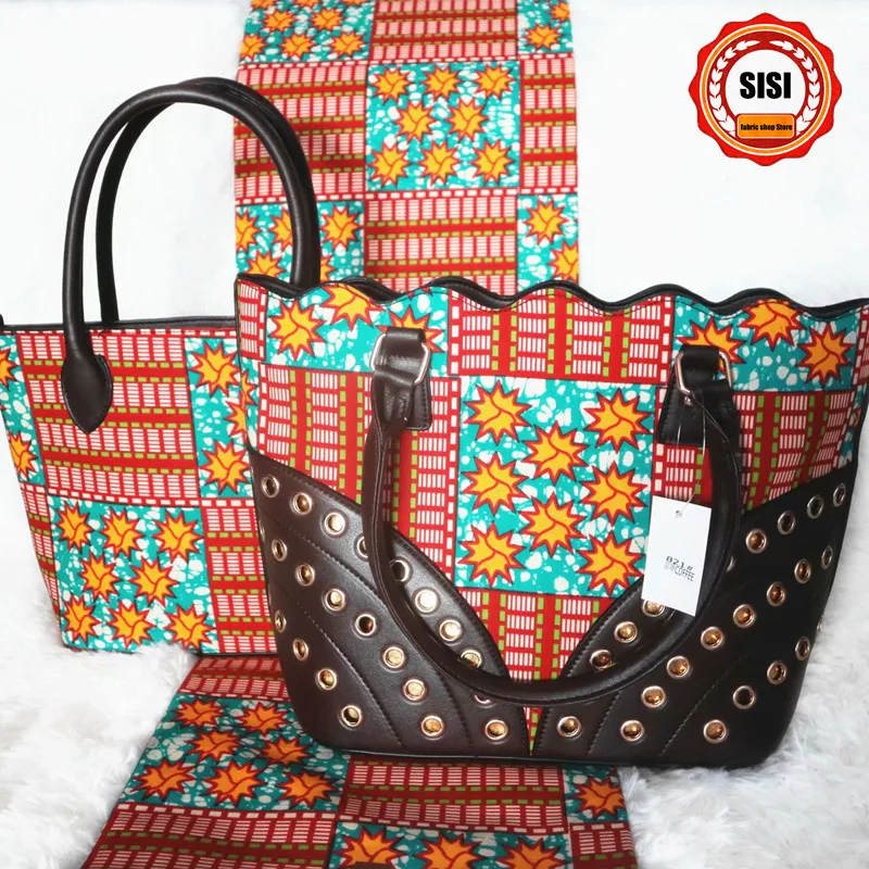 SISI Мода 2019 Анкара восковая Сумочка набор африканская сумка на плечо Африканский