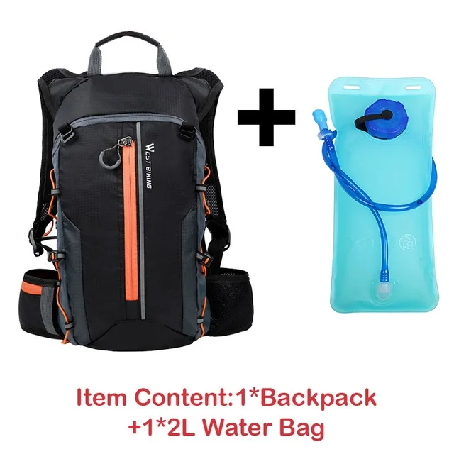 Orange-Water bag Водонепроницаемая велосипедная сумка, Велоспорт рюкзак дышащий 10L Сверхлегкий велосипед водонепроницаемая сумка для альпинизма Велоспорт гидратации рюкзак - Цвет: Orange-Water bag