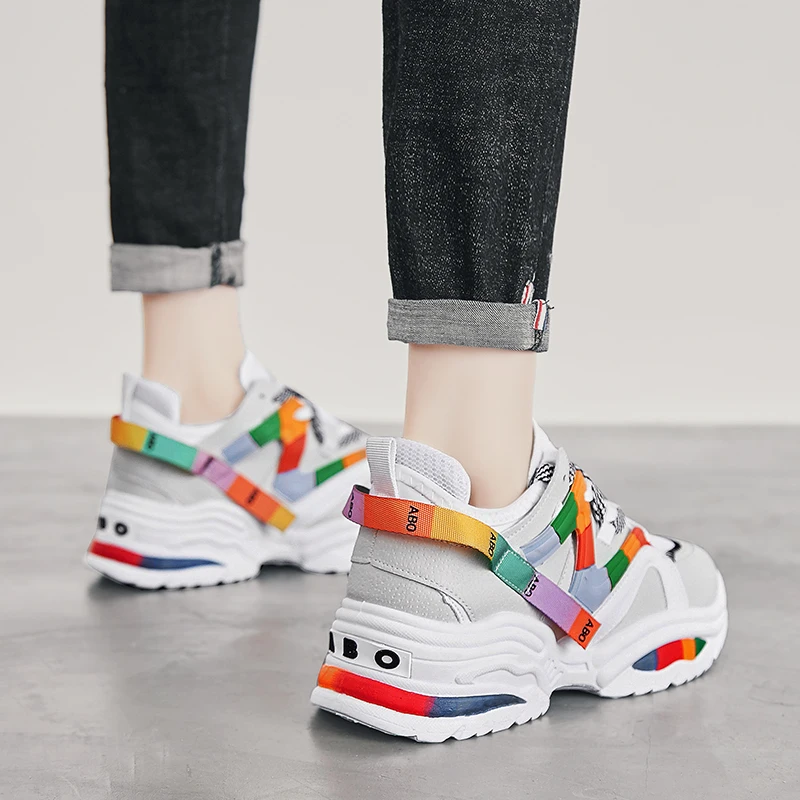 Женская обувь; Zapatos De Mujer; Модные женские кроссовки; tenis feminino; Цвет черный, белый; кроссовки на платформе; дизайнерская обувь для папы; женская обувь