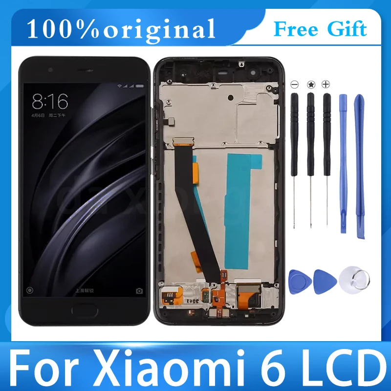 

5.15" Original For Xiaomi 6 MI 6 Mi6 M6 MI6 With Fingerprint LCD Display Screen With Frame+Touch Panel Screen Digitizer