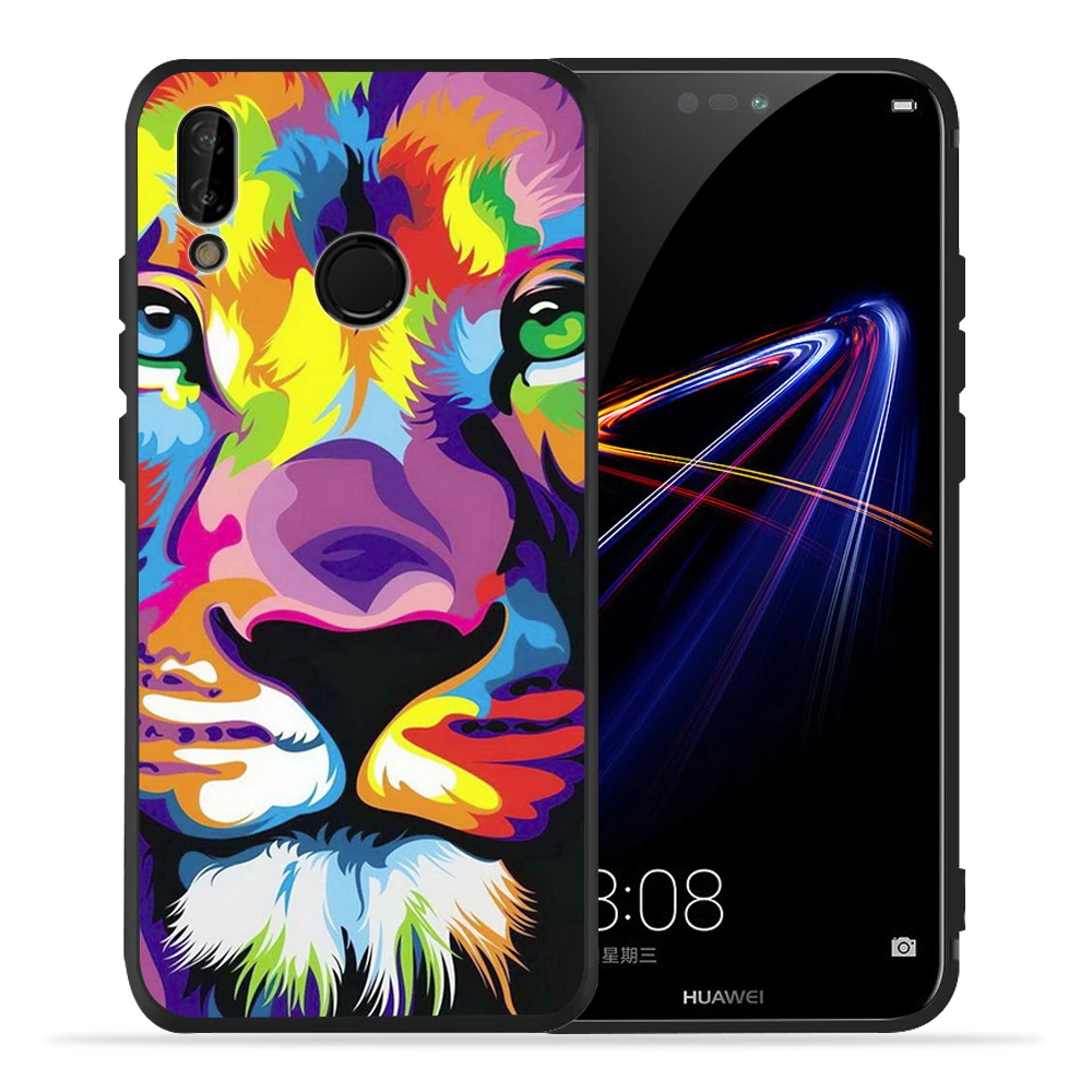 Модный животный черный медведь лев тигр черный чехол для телефона Huawei honor 8 9 10 Lite honor 9X20 Pro P умный мягкий чехол Etui