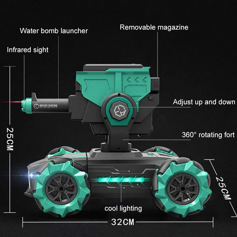 US $108.00 Educational Toy Assembly RC Battle Tank Toy Vehicle Can Launch Water Bomb Armored Remote Control Tank Toy Car With flash lights