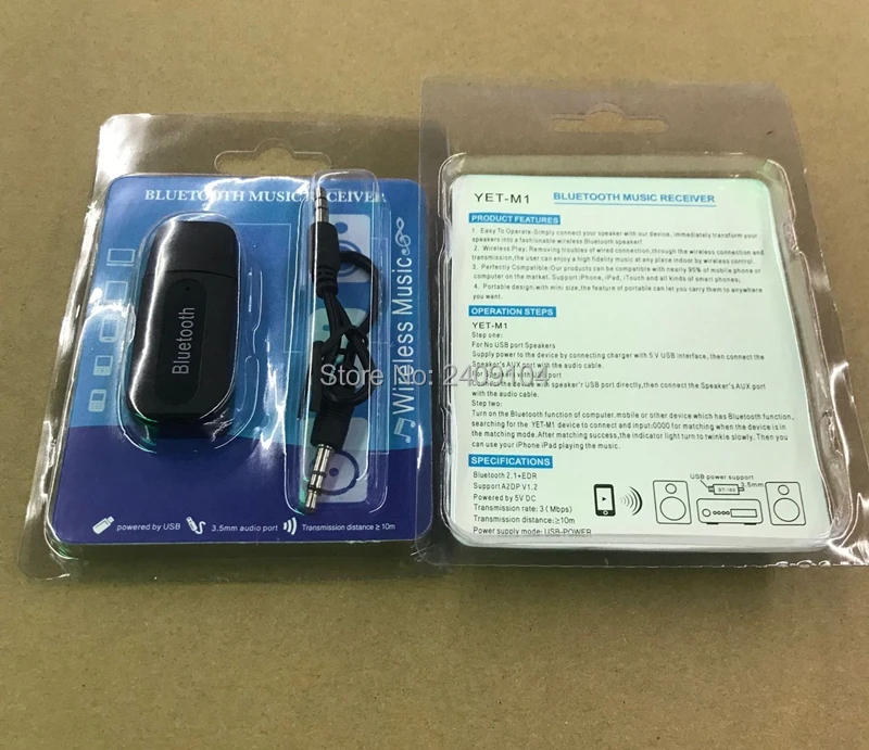 50 шт./лот Bluetooth аудио приемник адаптер беспроводной музыки с разъемом 3,5 мм AUX передатчик USB зарядка