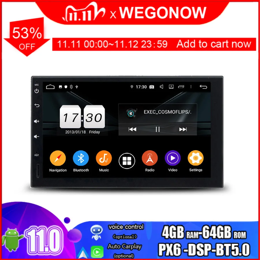 Автомобильный мультимедийный плеер PX6 DSP IPS Android 10 0 4 Гб ОЗУ 64 ПЗУ 8 Восьмиядерный GPS