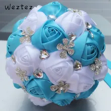 Weztez ручной работы Кристальный Свадебный букет Элегантный декоративный искусственный цветок розы со стразами невесты цветы SPH127