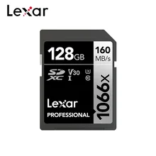Lexar – carte SD professionnelle, 1066x64 go 128 go 256 go, SDXC, U3 C10 V30, haute vitesse Max 160 mo/s pour appareil photo, mémoire Flash