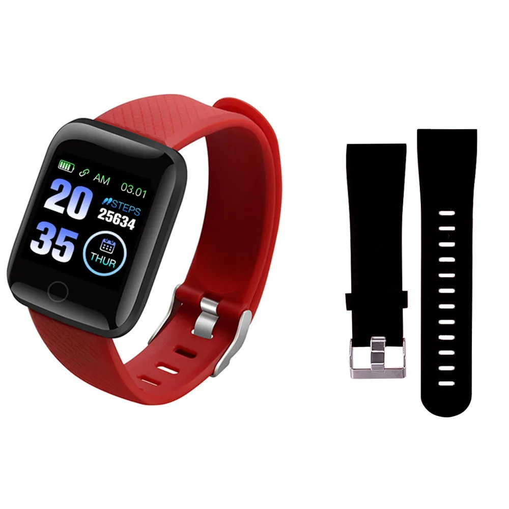 Red N Black band Rovtop D13 умные часы 116 плюс часы сердечного ритма Смарт-браслет спортивные часы Смарт-браслет умные часы Android - Цвет: Red N Black band