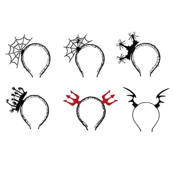 

6Pcs Headband Costume Cosplay Bats Hrror Spider Hair Hoop Head Band Headdress Hair Band Headpiece for Women And Girls