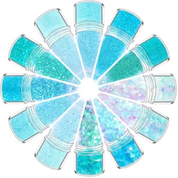 

12 Colors Mixed Holographic Makeup Chunky Glitter Face Body Eye Hair Nail Epoxy Resin Festival Chunky Hexagons Sequins