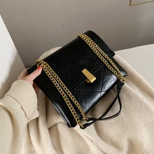 Осенне-зимняя женская воздушная сумка модная новая Корейская версия универсальная текстурированная сумка-мессенджер сумка на плечо с цепочкой