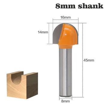 

8mm Shank Woodworking Carving Accessories Rouding Router Bit Round Router Bit Wood Trimming Cutter Radius Wood Milling Cutter