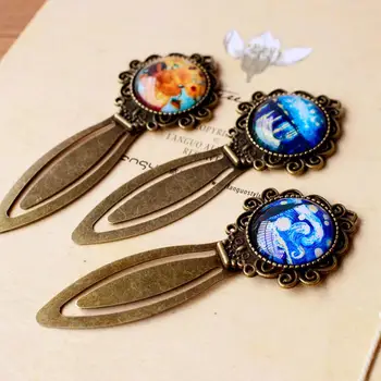 

Retro Metal Bookmark Note Letter Paper Clip Starry Sky Sunflower River Reading Stationery