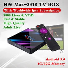 H96Max Android 9,0 Smart tv Box 4G/32G с Acebird Pro Ip tv подписка Нидерланды Великобритания Германия Испания Израиль для взрослых 7800Live& VOD