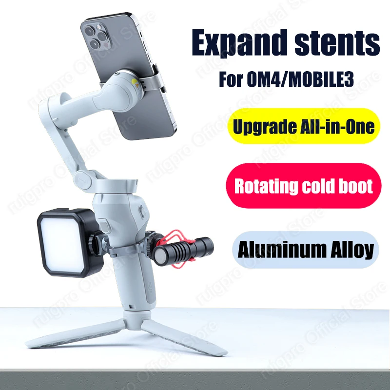 

Handle Holder Stabilizer Hot /Cold Shoe Adapter for DJI OM 4 Osmo Mobile 3 2 Extension LED Video Light Mount Microphone Bracket