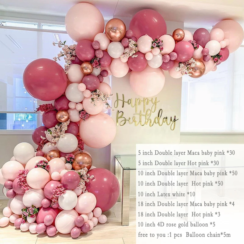 350pcs Macaron Pastel Latex Balloon Garland Kit Retro