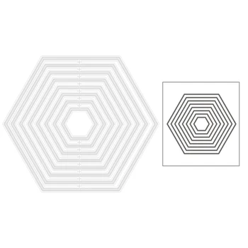 

2020 New Hot Hexagon Spiral Nesting Layered Mould Background Metal Cutting Dies and For Scrapbooking Foil Cut Crafts No Stamps