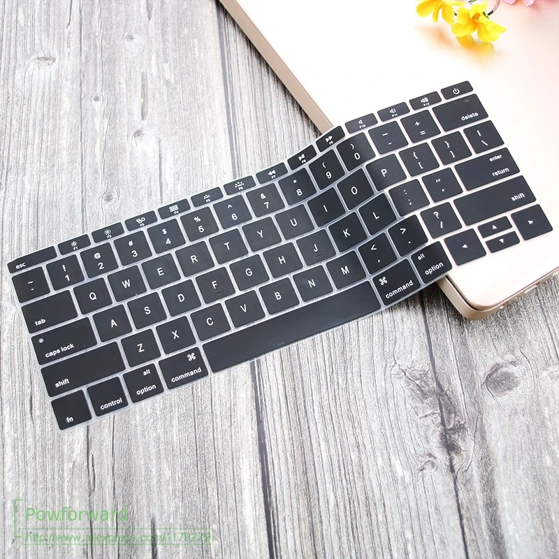Силиконовый защитный чехол для клавиатуры MacBook Pro 13 дюймов A1708 без сенсорной панели MacBook 12 дюймов A1534 - Цвет: black