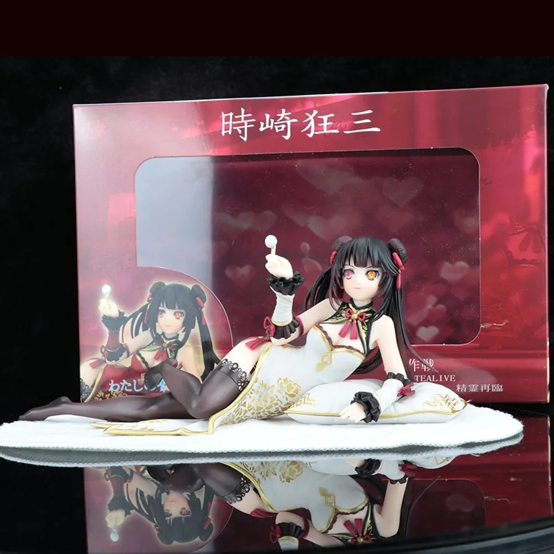 Anime DATE A LIVE Tokisaki Kurumi Nightmare Chinese New Year Cheongsam Ver Girls PVC Action Figures Toys Hentai Figure Sexy 8cm | Игрушки и
