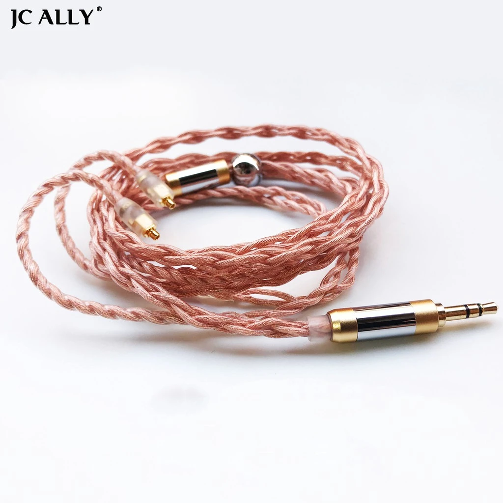 Tanie JCALLY Bold 4 rdzeń OFC posrebrzany drut dla KZ ZSX ZSNPRO ZS10PRO AS16 CCA C12 TFZ T2 IE 0.75 0.78 2PIN MMCX 3.5mm jack