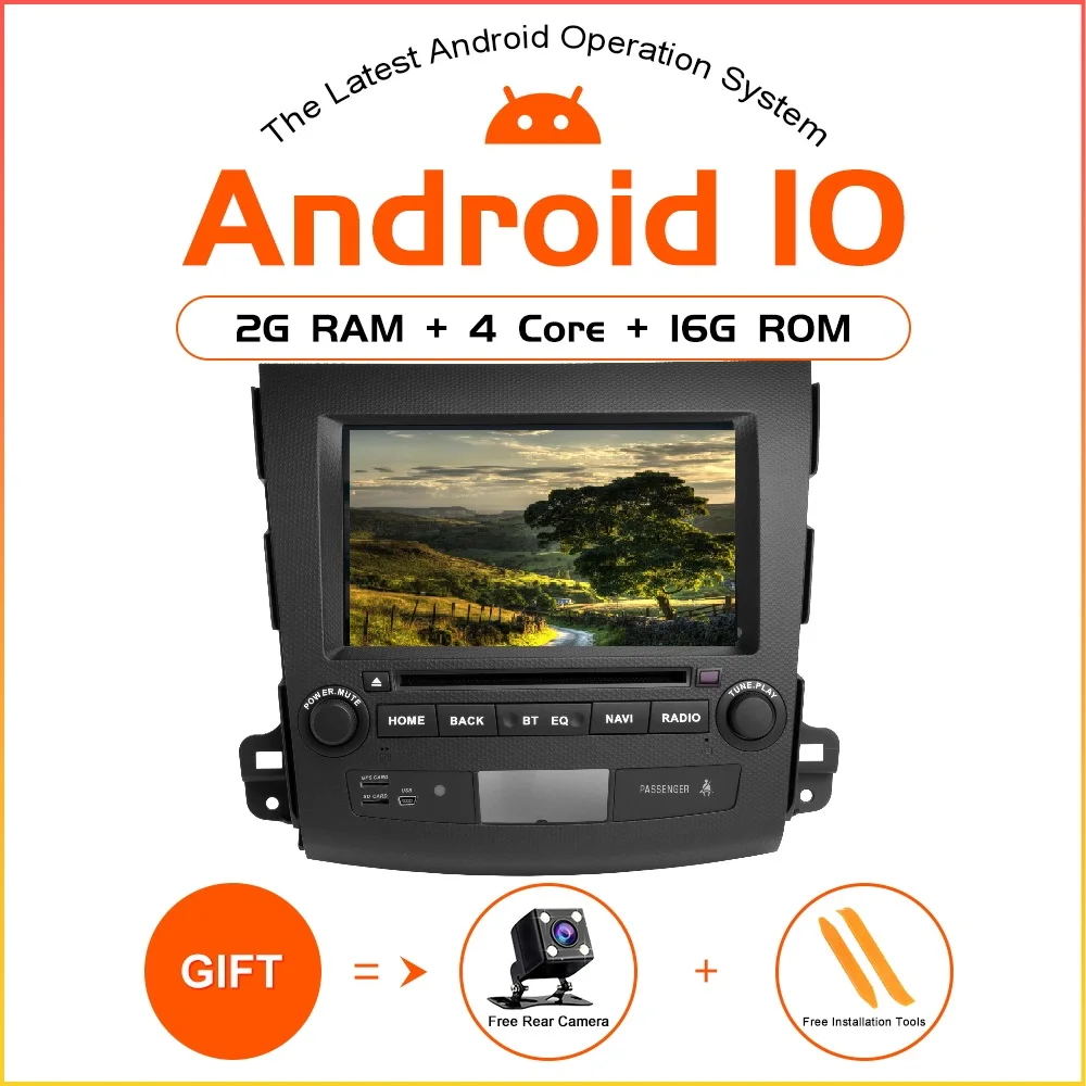 Автомобильная Мультимедийная система TOOPAI Android 10 GPS-навигатор для Mitsubishi Outlander 2007-2011