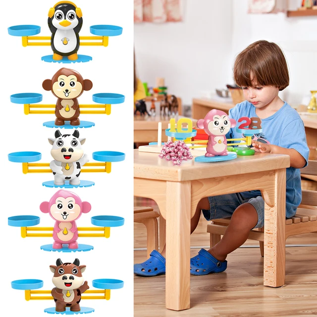 Montessori Math Toy Digital Monkey Balance Scale Educational Math Penguin Balancing Scale Number Board Game Kids Learning Toys 4