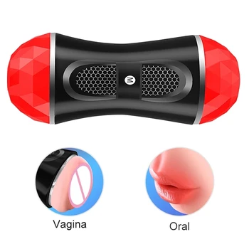 18cm Double Head Sexy Toys For Men Adults 18 Male Silicone Masturbator Cup Vagina Mouth 2 In 1 Real Pussy Erotic Vaginal For Man 5