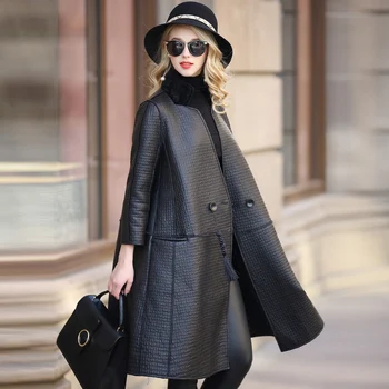 

Genuine Leather Jacket Sheepskin Two Side Wear Real Leather Jacket Women Korean Winter Coat Women Chaqueta Mujer 1889 YY811