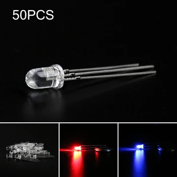 

Areyourshop 1000Pcs 5mm BiColor LED 5mm Dual Color Red Blue Water Clear Bright Common Cathode Light Diode