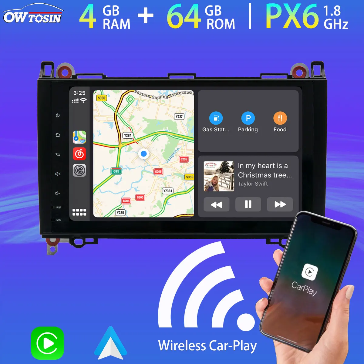 Автомобильный мультимедийный плеер 9 &quotAndroid 10 PX6 4G + 64G для Mercedes Benz Viano Vito W169 W245 W639 GPS