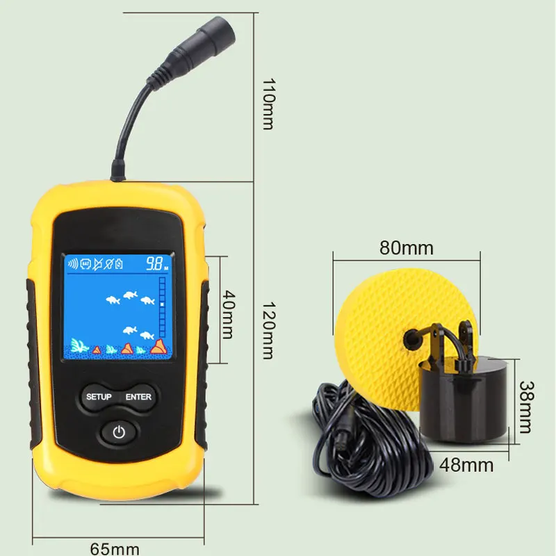 100M Wired Color Screen Portable Sonar Fish Finder Fishing Bait Echo Sounder Fish Finder Alarm Sensor Lake Fishing
