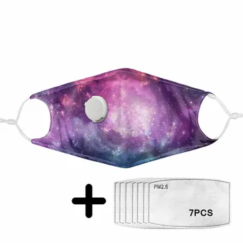 

Pretty Colorful Galaxy Full Print Mouth Masks for Adult Women Dustproof Reusable Mask on face with Filters Washable Mascarilla