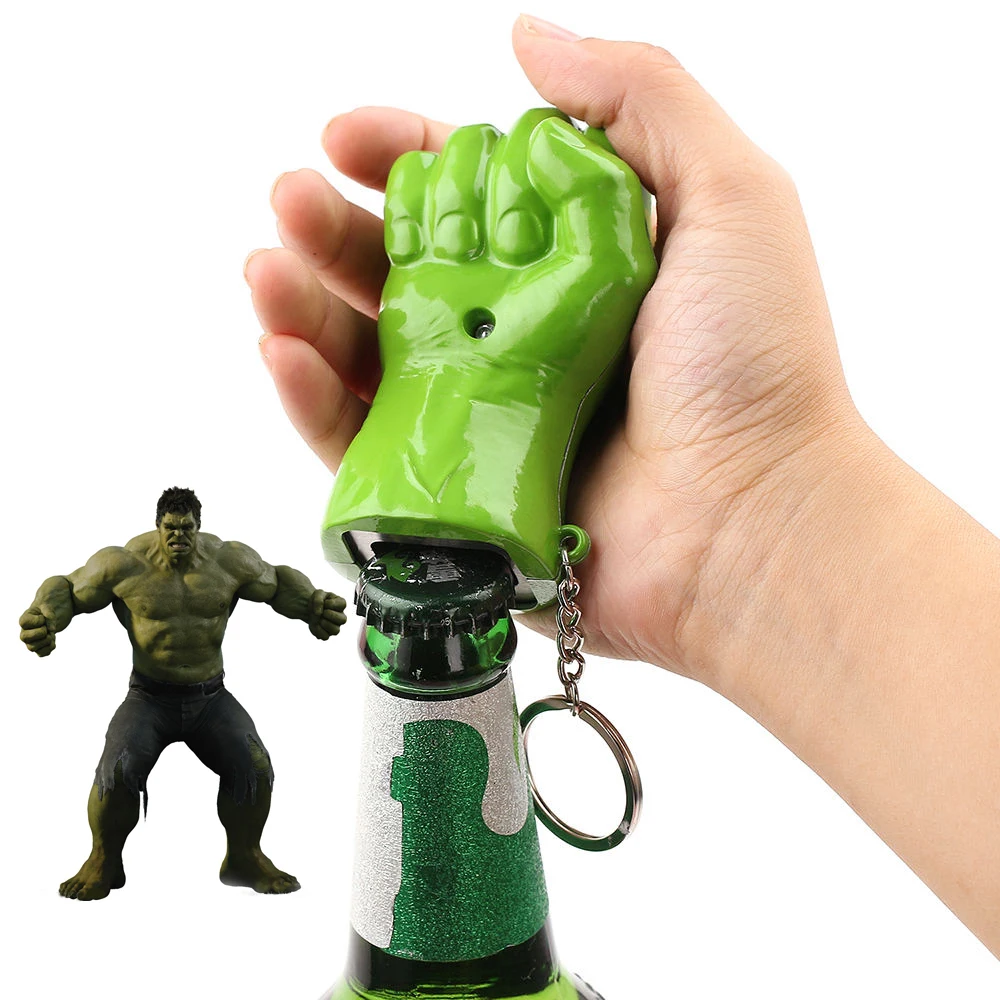 Многофункциональный кулак Халка открывалка для бутылок брелок Marvel мстители супергерой Халк сила зеленый брелок в виде кулака ювелирные изделия для мужчин