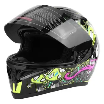 

Universal Adult Full Face Motorcycle Bike Safety Half Helmet Double Lens Anti-fog motorcycle helmet