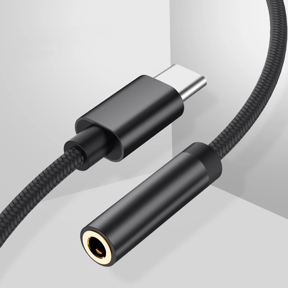 

USB C to 3.5mm AUX Headphones Adapter Type C 3.5 Jack Earphone adapter For Huawei mate 20 P30 pro Xiaomi Mi 6 8 9 SE Audio cable