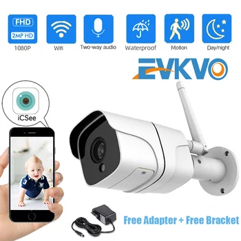 

EVKVO Wireless WiFi Camera P2P Two-way Audio Motion Detection IP Camera Outdoor Wtaerproof Camera WiFi IR Night Vision ONVIF