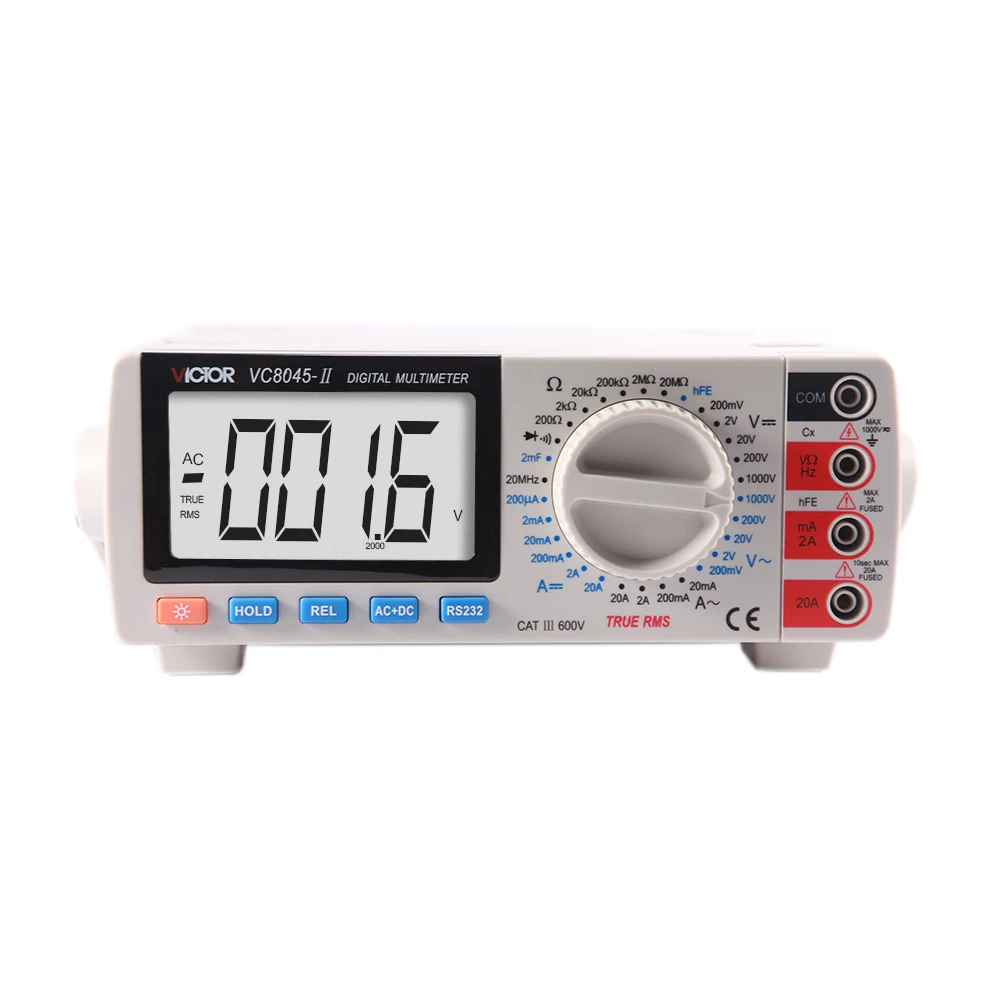 RuoShui 8045-II Bench Top True RMS Multimeter AC DC Transistor Measurement Capacitance HFE Multimetro Tester Digital Electrical