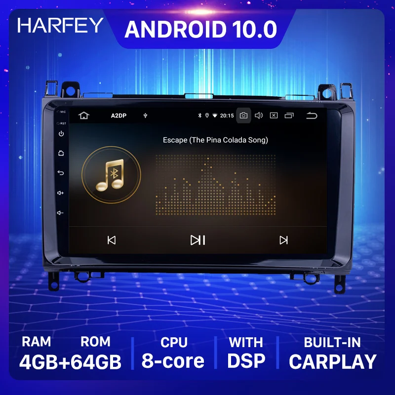 Harfey 9 &quot4 + 64 ГБ Android 10 0 1Din GPS автомобильное радио для Crafter Mercedes Benz A class W169 A150 A170 (2004 2012)