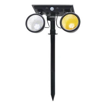 

Solar Spotlights Outdoor,LED Motion Sensor Spot Light Waterproof Double Head Security Landscape Wall Light for Garden