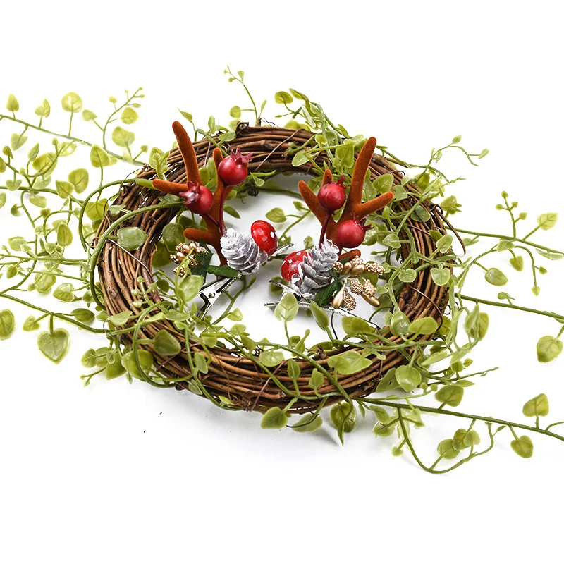 

1 article 85cm Plastic leaf vine home Bathroom decoration wedding decorative flowers wreaths Christmas craft artificial plants
