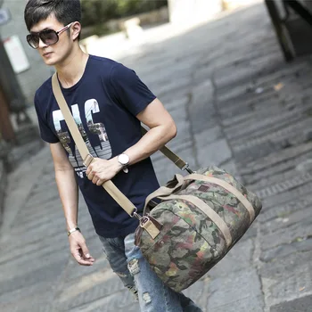 

New Camouflage Men's Bags Canvas Sloping Hand-held Large-capacity Travel Bags